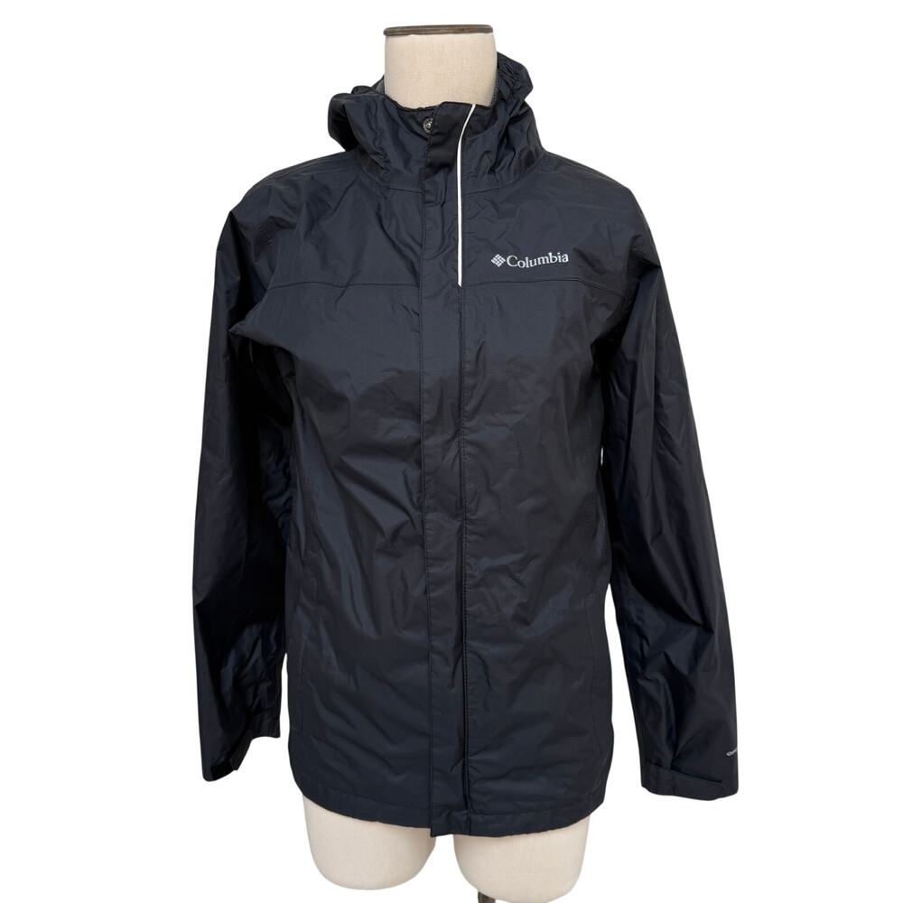 Columbia Watertight Youth Rain Wind Coat Jacket Black Size Large